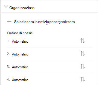 Sezione Organizzare le notizie