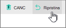 Pulsante Ripristina di SharePoint Online evidenziato