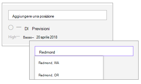 Aggiungere una posizione nella web part Meteo
