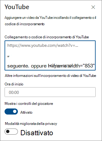 Casella degli strumenti di YouTube