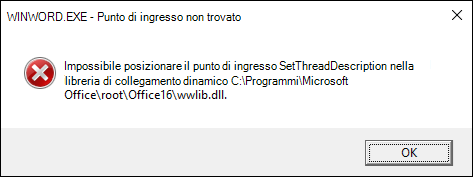 Errore durante l'apertura di documenti di Word