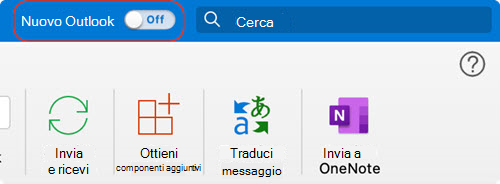 Interruttore Nuovo Outlook per Mac