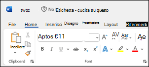 Word stato di salvataggio mancante nella barra del titolo