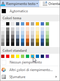 Scelta di un colore di riempimento per il testo