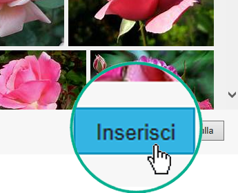 Selezionare il pulsante Inserisci nell'angolo in basso a destra della finestra di dialogo