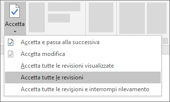 Accettare tutte le modifiche