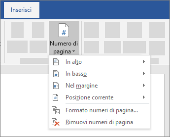 Inserisci numero di pagina