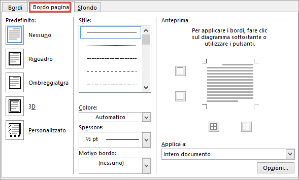 Word 2010 Page Border tab of Borders and Shading dialog box