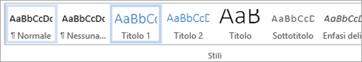 Stile evidenziato nella raccolta Stili