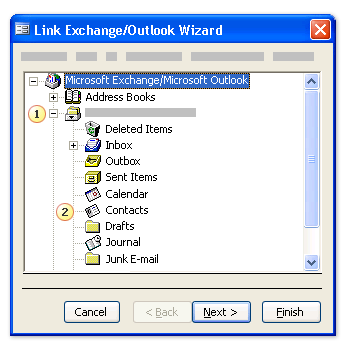 Collegamento guidato Exchange/Outlook