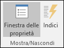 Gruppo Mostra/Nascondi della scheda Progettazione in Access