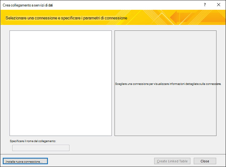 Installazione di una connessione dati a un servizio Web