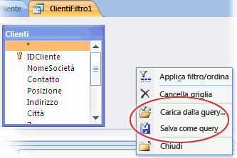 Opzioni di filtro speciali