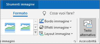 Pulsante Testo alternativo sulla barra multifunzione di Outlook per Windows.