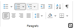 Gruppo Paragrafo sulla barra multifunzione di Outlook.