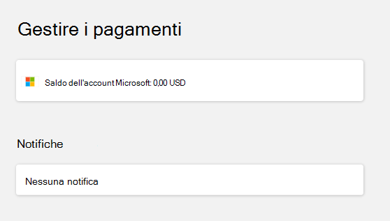 Controlla il saldo dell'account dopo l'accesso.