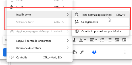 Menu di scelta rapida per copiare e incollare migliorati.