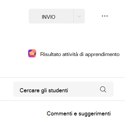 Screenshot del risultato dell'attività di apprendimento.