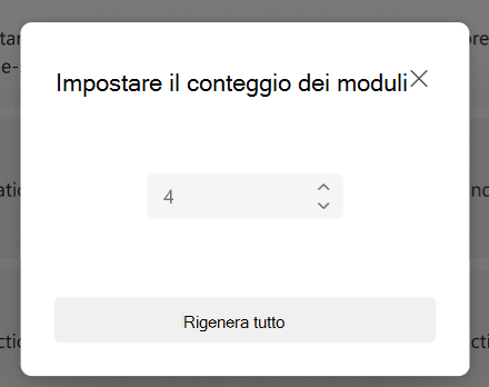 Impostare il numero di moduli