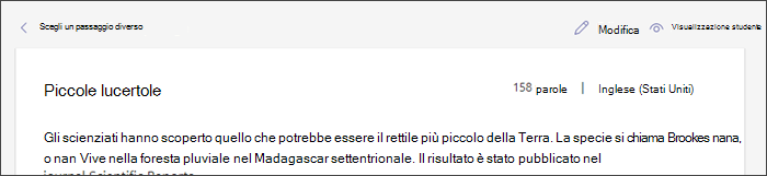 screenshot che mostra un passaggio in posizione con il cursore posizionato sul pulsante modifica