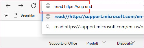 Aggiungere il prefisso all'URL.