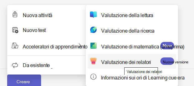 Screenshot di Valutazione dei relatori.
