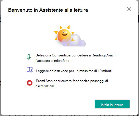iniziare la lettura