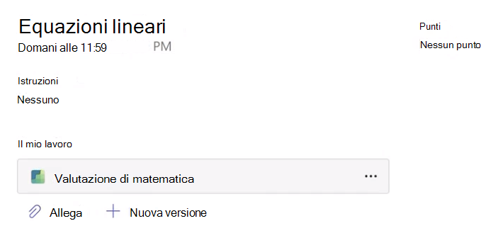 Screenshot dell'attività.