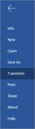Pulsante per convertire i documenti di Word Online in Sway