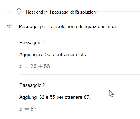 Passaggi della soluzione