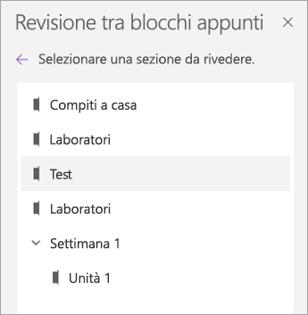 Screenshot della selezione.