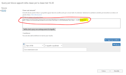 Verificare la presenza di errori di digitazione nella query