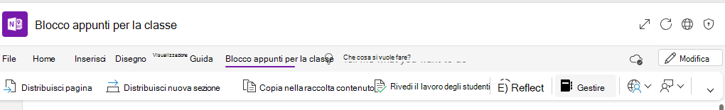 Screenshot della gestione dei blocchi appunti.