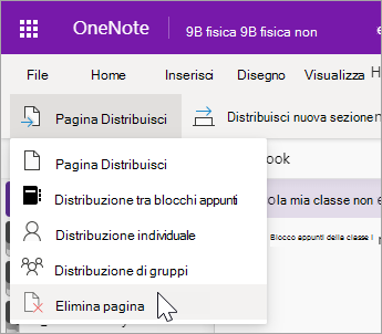 Selezionare Elimina pagina.