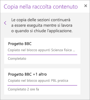 Visualizzare le sezioni distribuite.