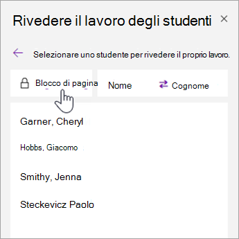 Selezionare Blocco pagine.