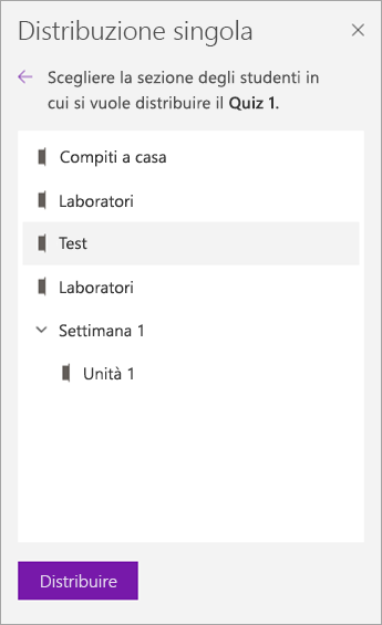 Selezionare una sezione del blocco appunti.