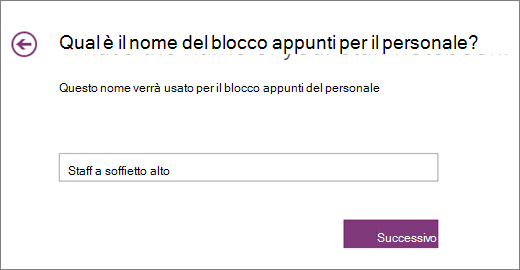 Selezionare un nome per il blocco appunti del personale