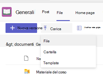 Screenshot del caricamento.