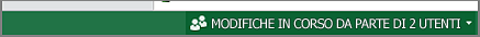 Screenshot che mostra un'etichetta che indica che due persone stanno modificando il documento corrente.