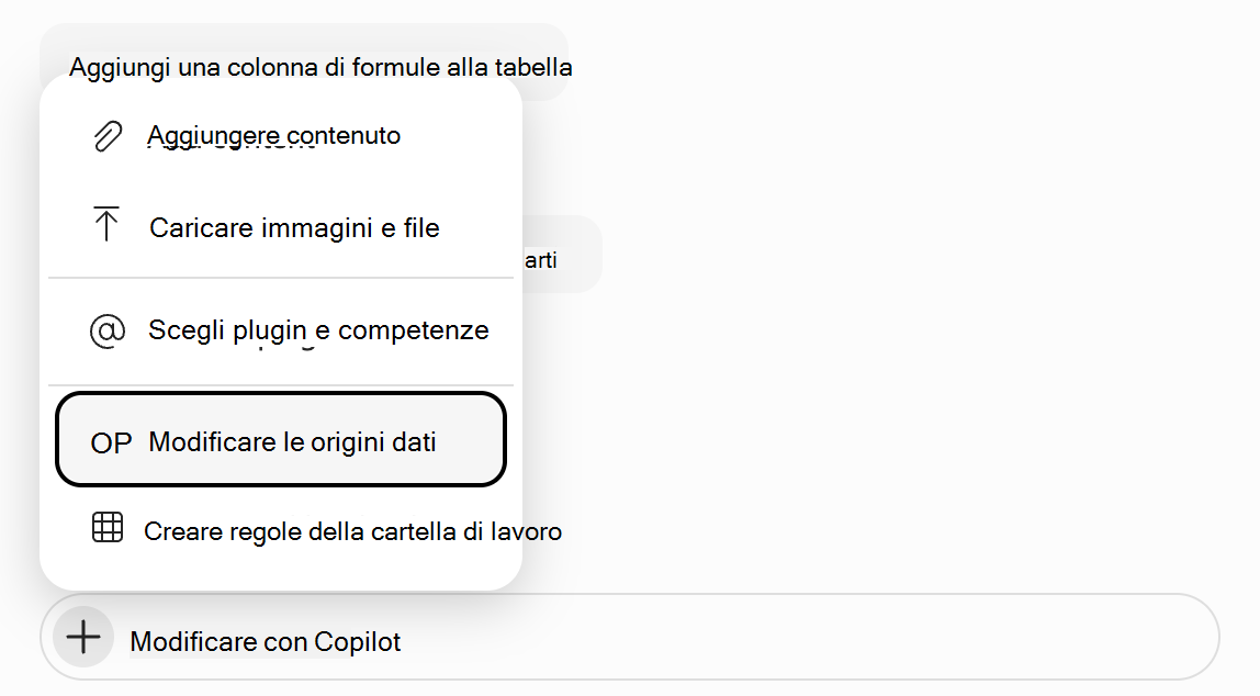Screenshot del campo prompt di Copilot in Excel con evidenziato 
