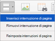 Opzioni nel menu Interruzioni