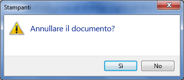 Confermare di voler annullare la stampa.