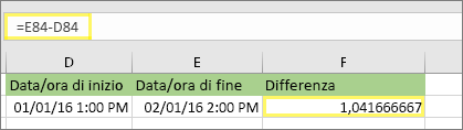 =E84-D84 e risultato 1,041666667