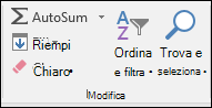 Trova & Seleziona sulla barra multifunzione