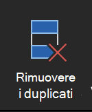 Pulsante Rimuovi duplicati di Excel per Mac