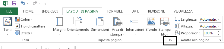 Scheda Layout di pagina