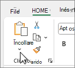 Pulsante Incolla Freccia GIÙ