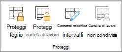 Opzioni di Proteggi cartella di lavoro