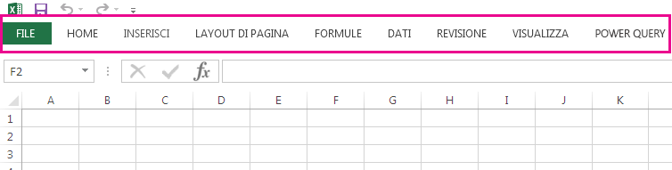 Sulla barra multifunzione sono visualizzate solo le schede.